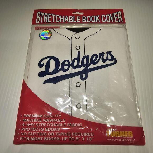 MLB LICENSED LOS ANGELES DODGERS STRETCHABLE BOOK COVERS. LOT OF 2 - Picture 1 of 4